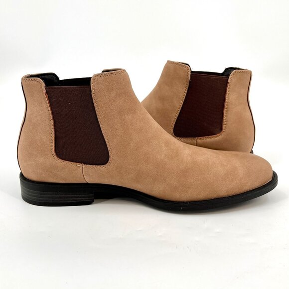 Madden Maxxin Chelsea Boots Size 9 Taupe Faux Suede Mid Height Round Toe - Picture 7 of 13